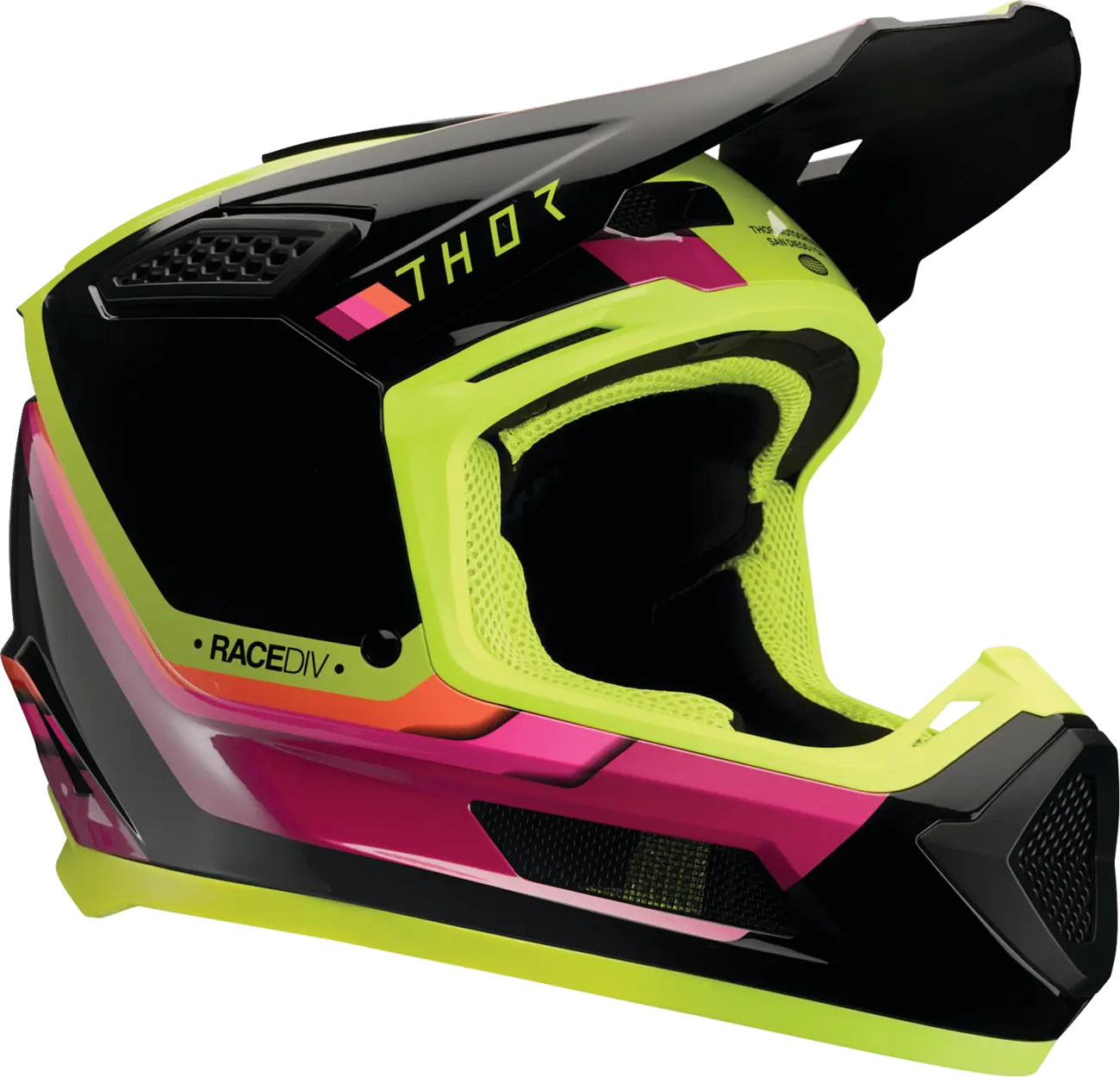 Casco THOR Fleet Defy Negro Amarillo Rosa image_1