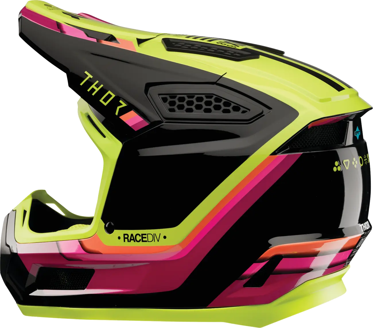 Casco THOR Fleet Defy Negro Amarillo Rosa Casco THOR Fleet Defy Negro Amarillo Rosa