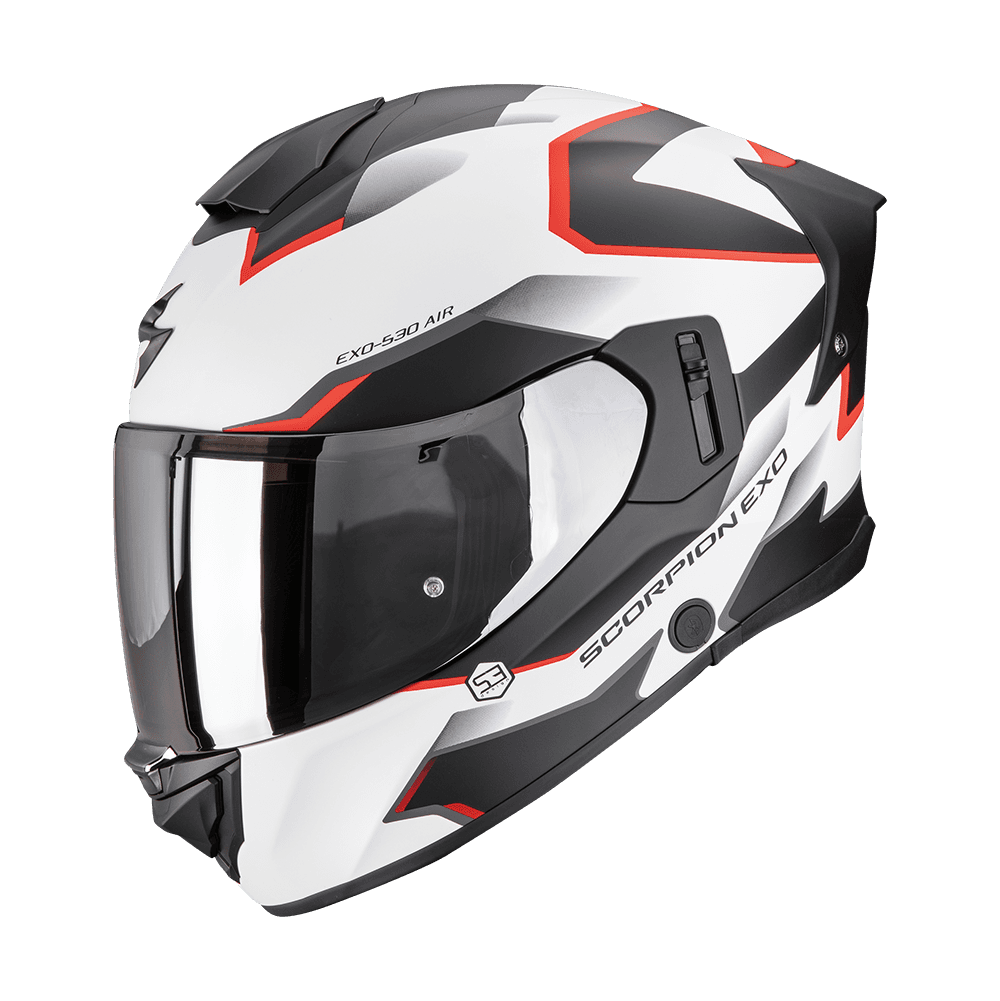 Casco Scorpion EXO-530 Air Clip Blanco Negro Rojo image_1